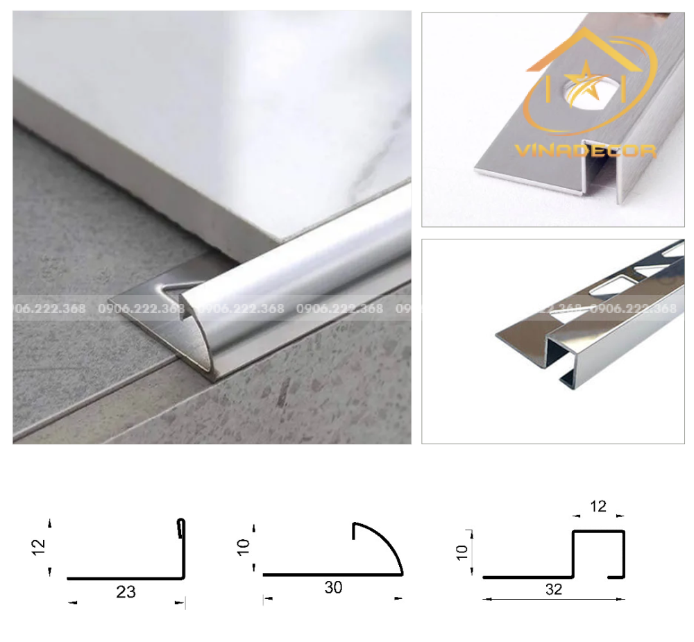 Nẹp inox bo góc  ốp lát